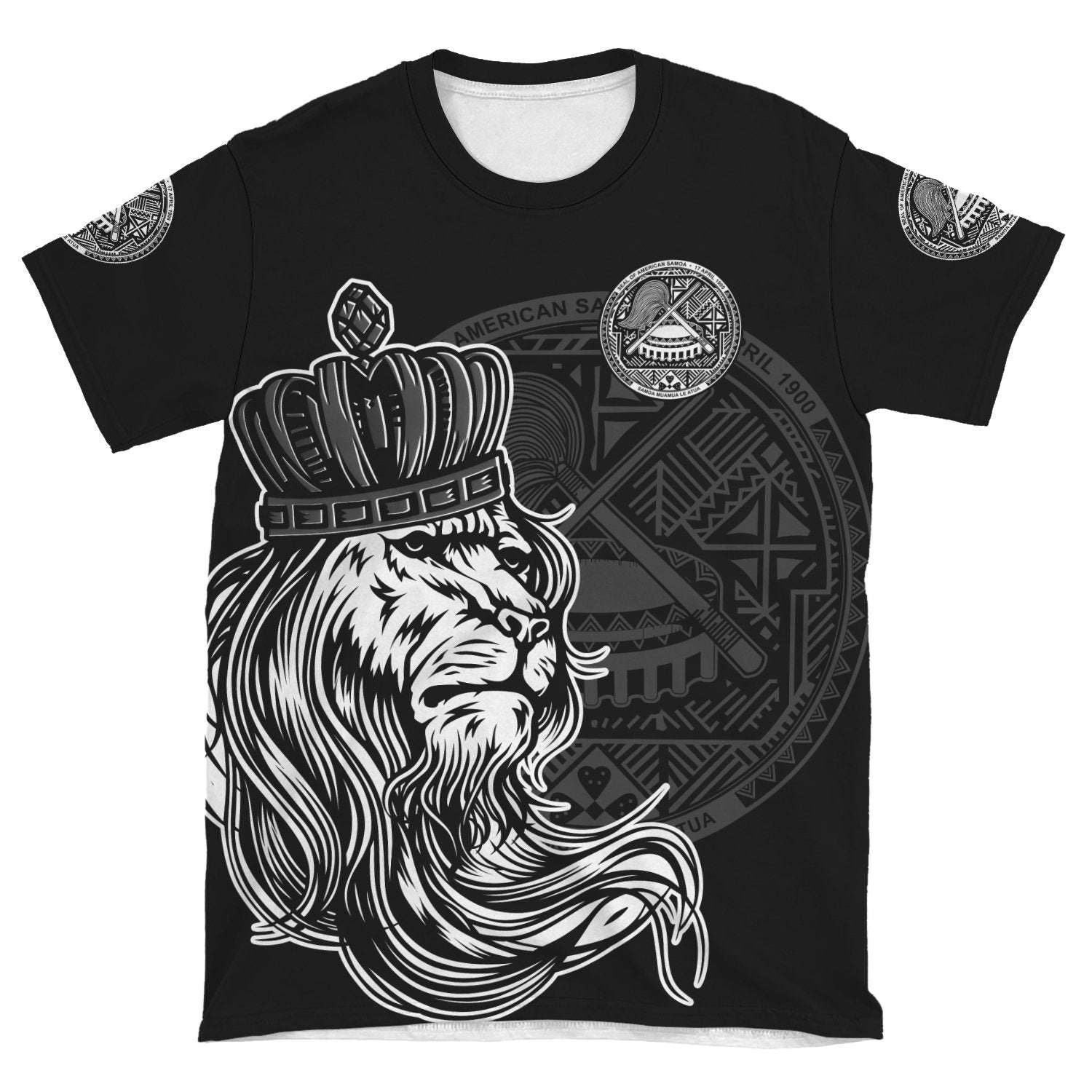 American Samoa T shirt - Lion with Crown (Women's/Men's) - Vibe Hoodie Shop