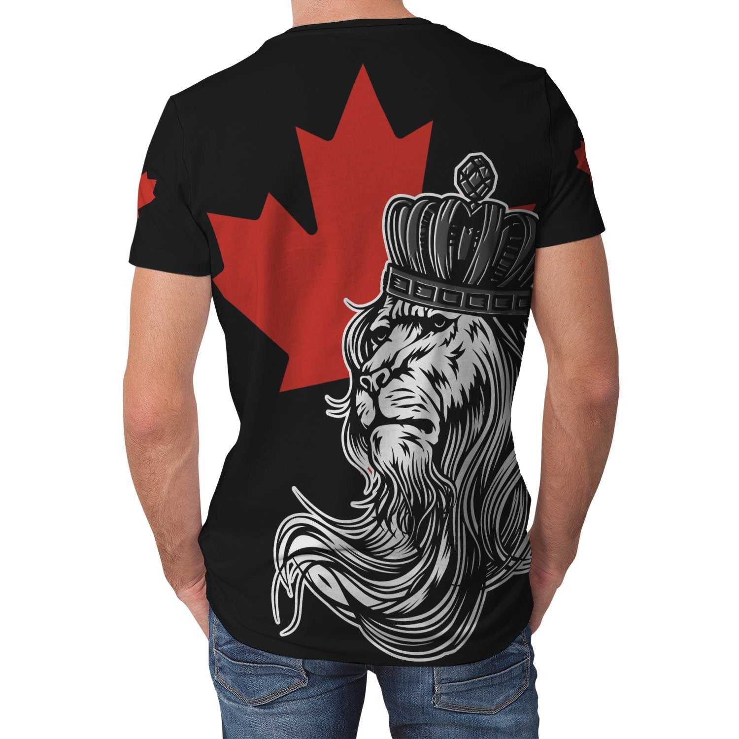 Canada T shirt - Lion With Crown (Women's/Men's) - Vibe Hoodie Shop