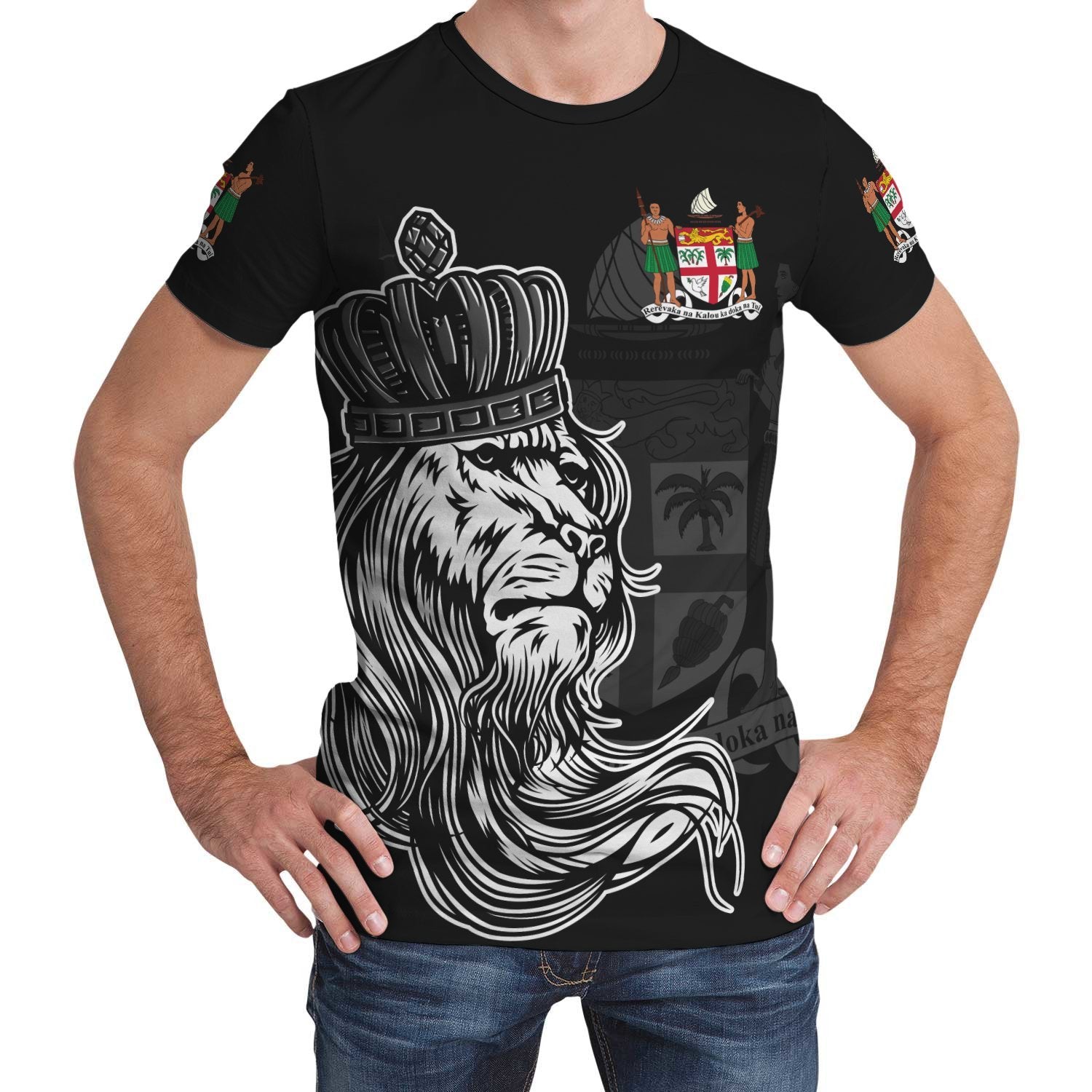 Fiji T shirt - Lion with Crown (Women's/Men's) - Vibe Hoodie Shop