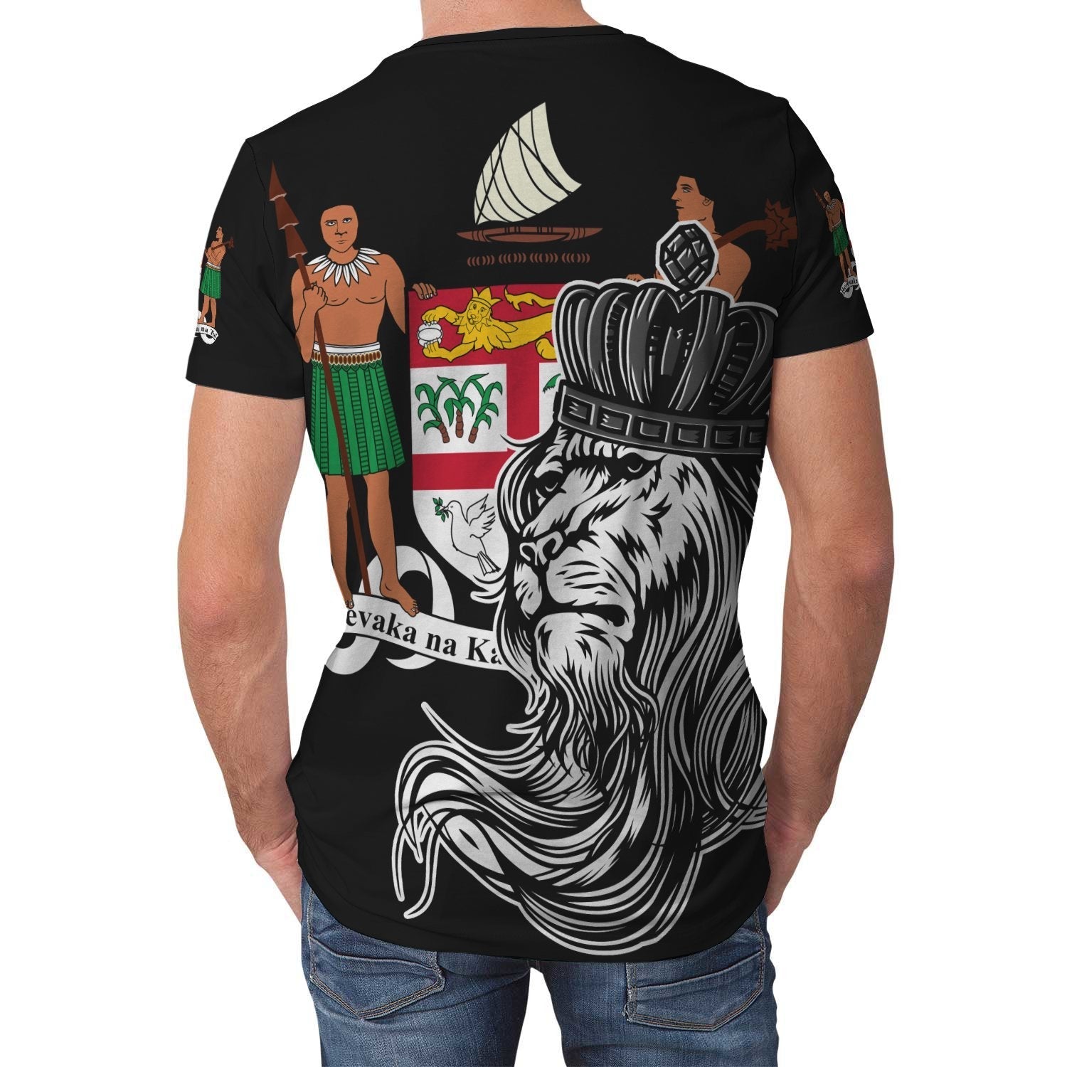 Fiji T shirt - Lion with Crown (Women's/Men's) - Vibe Hoodie Shop