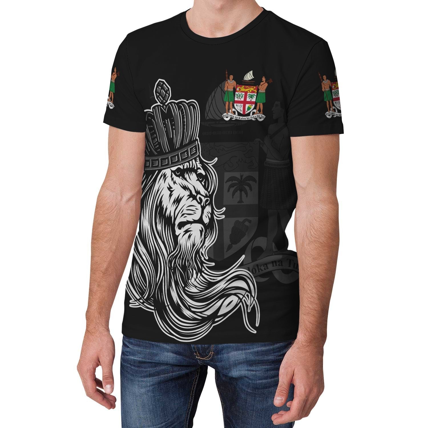 Fiji T shirt - Lion with Crown (Women's/Men's) - Vibe Hoodie Shop