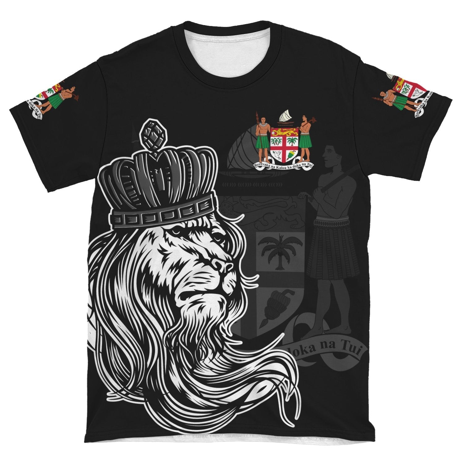 Fiji T shirt - Lion with Crown (Women's/Men's) - Vibe Hoodie Shop