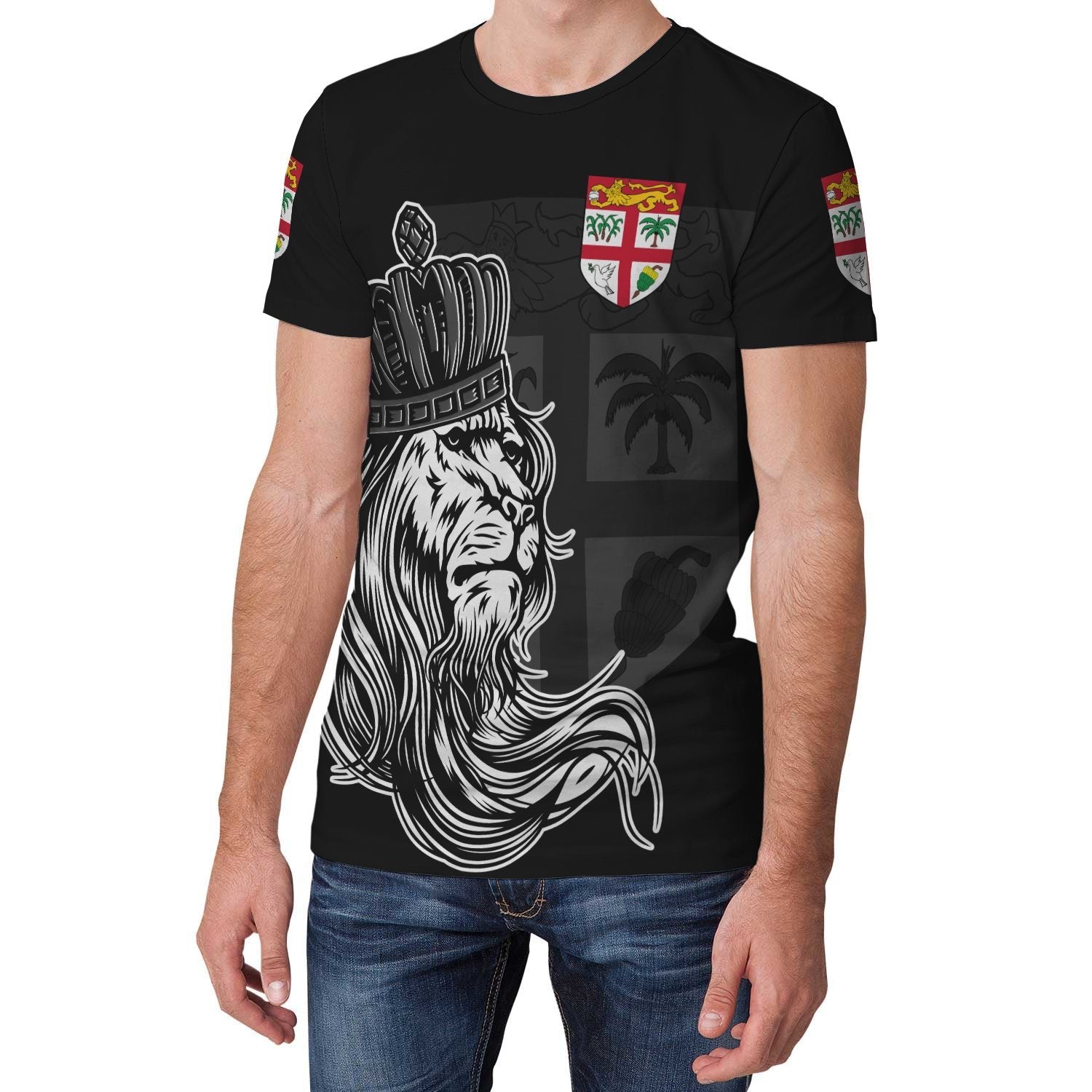 Fiji T shirt - Lion with Crown (Women's/Men's) - Vibe Hoodie Shop