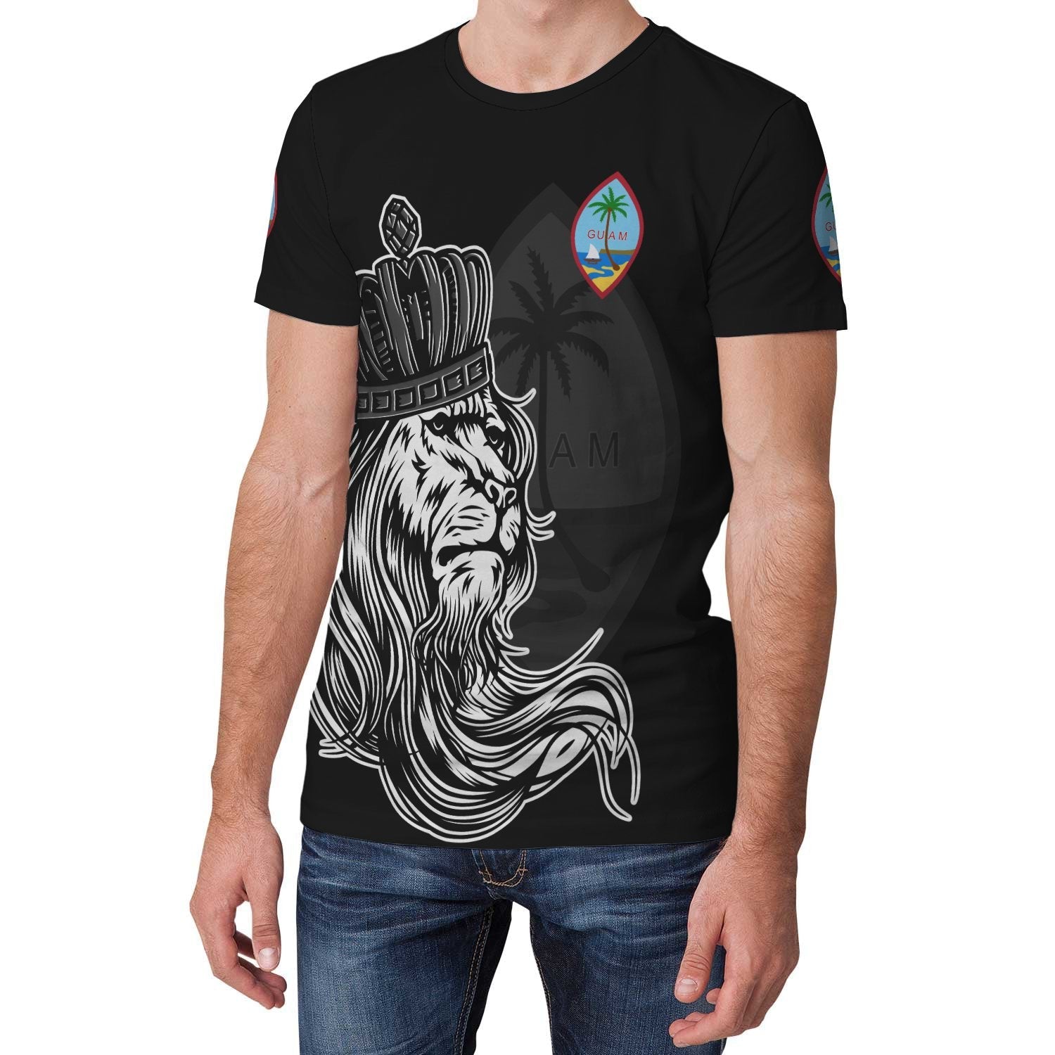 Guam T shirt - Lion with Crown (Women's/Men's) - Vibe Hoodie Shop