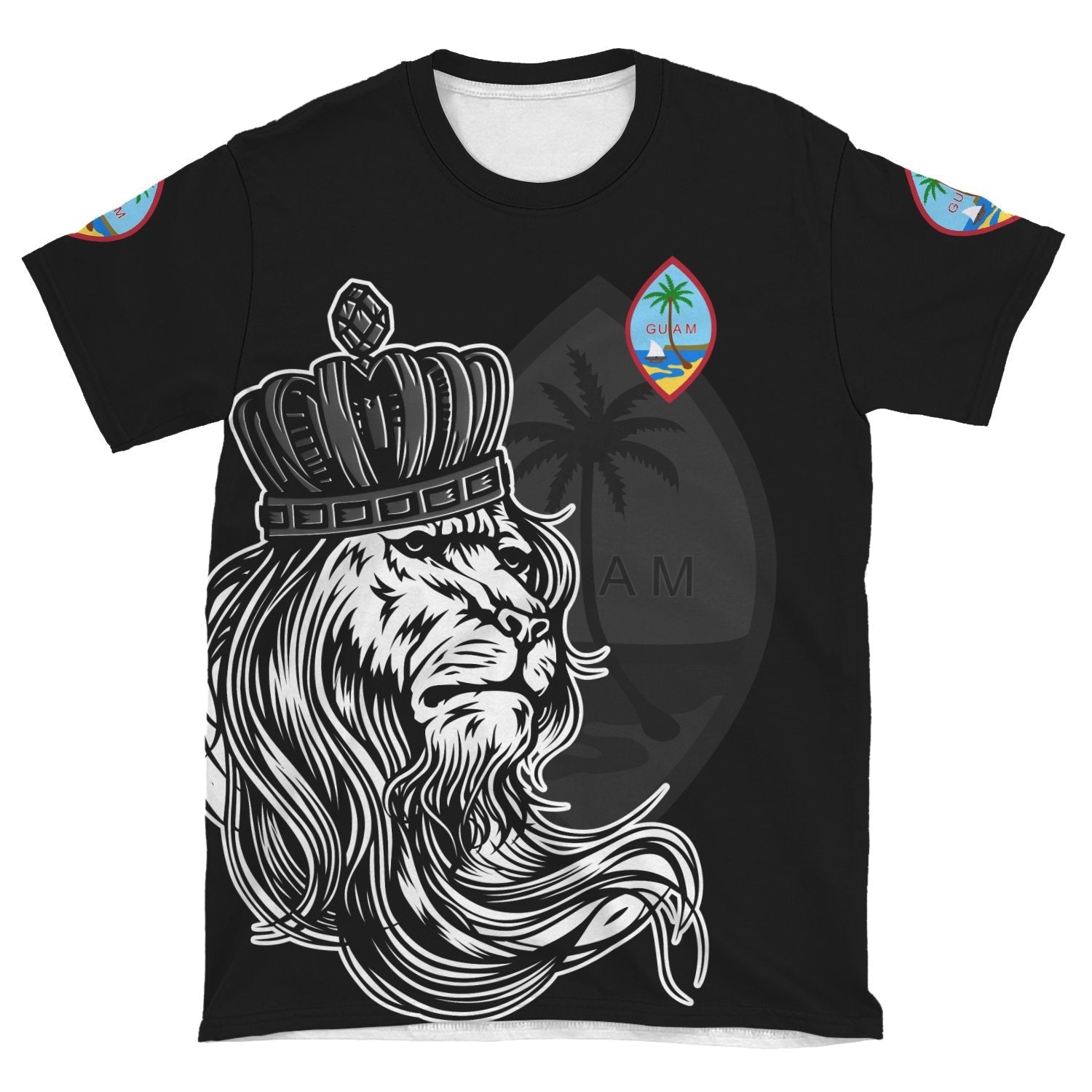 Guam T shirt - Lion with Crown (Women's/Men's) - Vibe Hoodie Shop