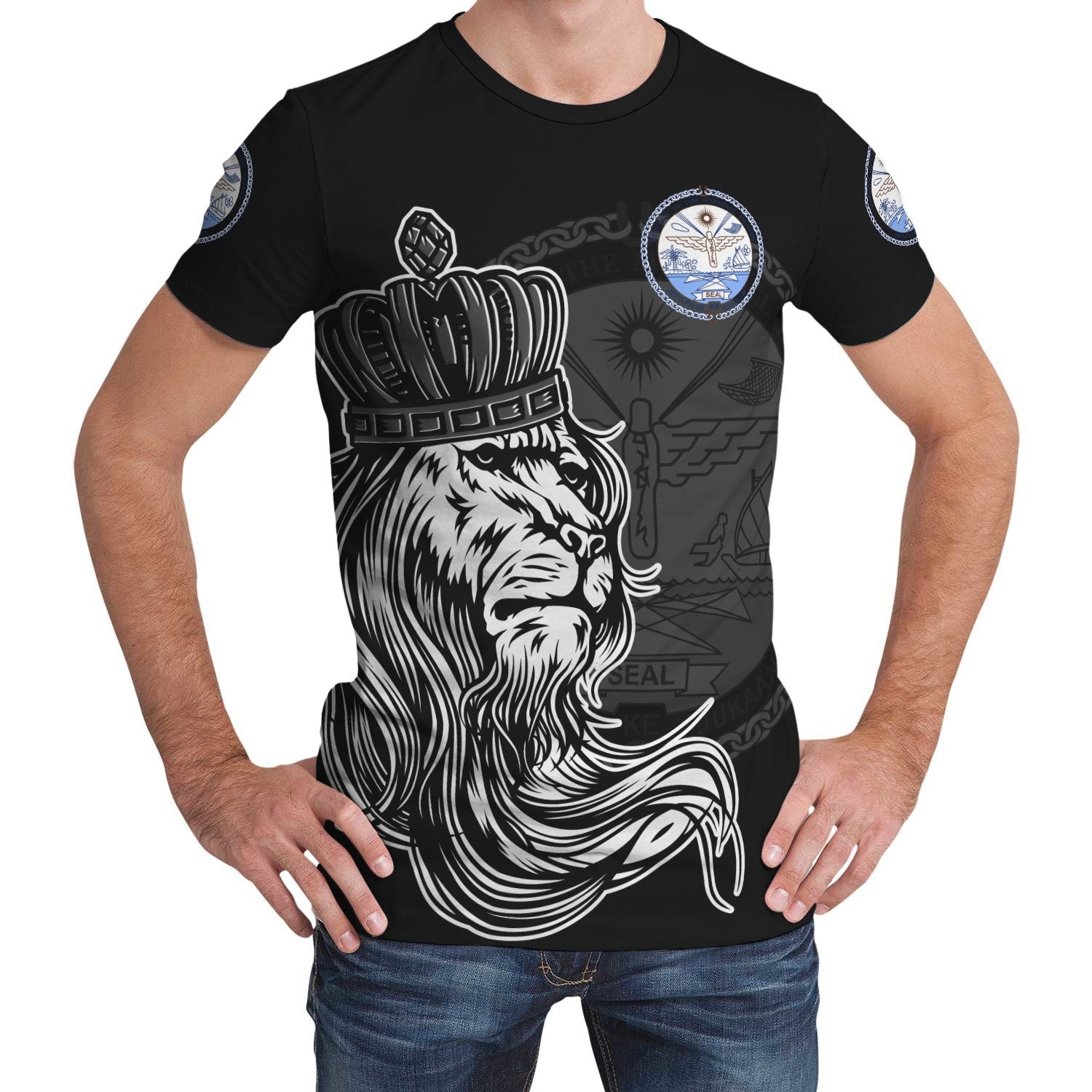 Marshall Islands T shirt - Lion with Crown (Women's/Men's) - Vibe Hoodie Shop