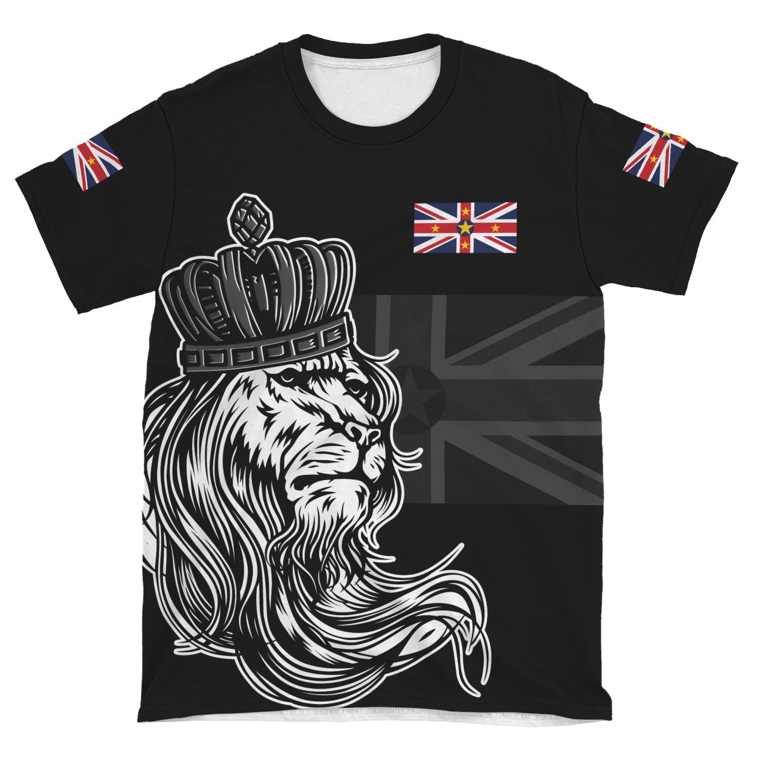 Niue T shirt - Lion With Crown (Women's/Men's) - Vibe Hoodie Shop