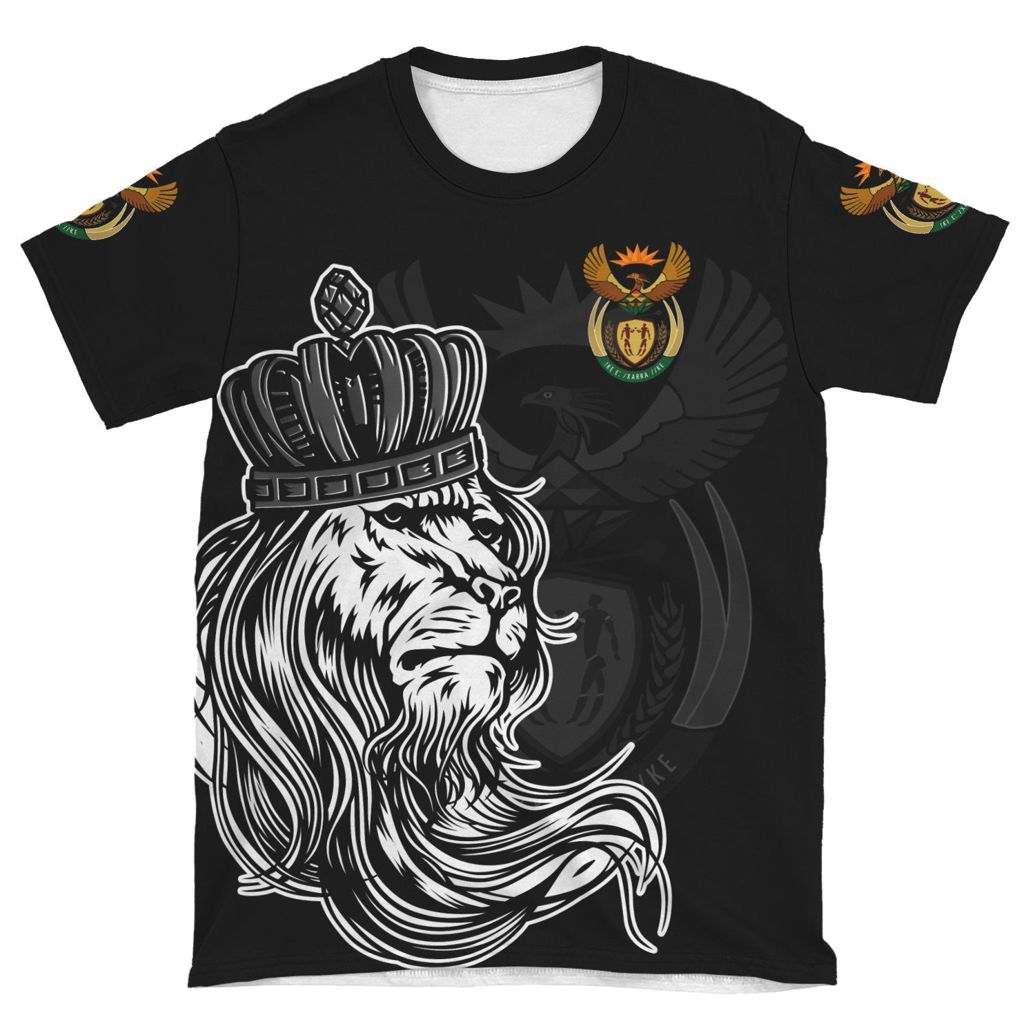 South Africa T shirt - Lion with Crown (Women's/Men's) - Vibe Hoodie Shop