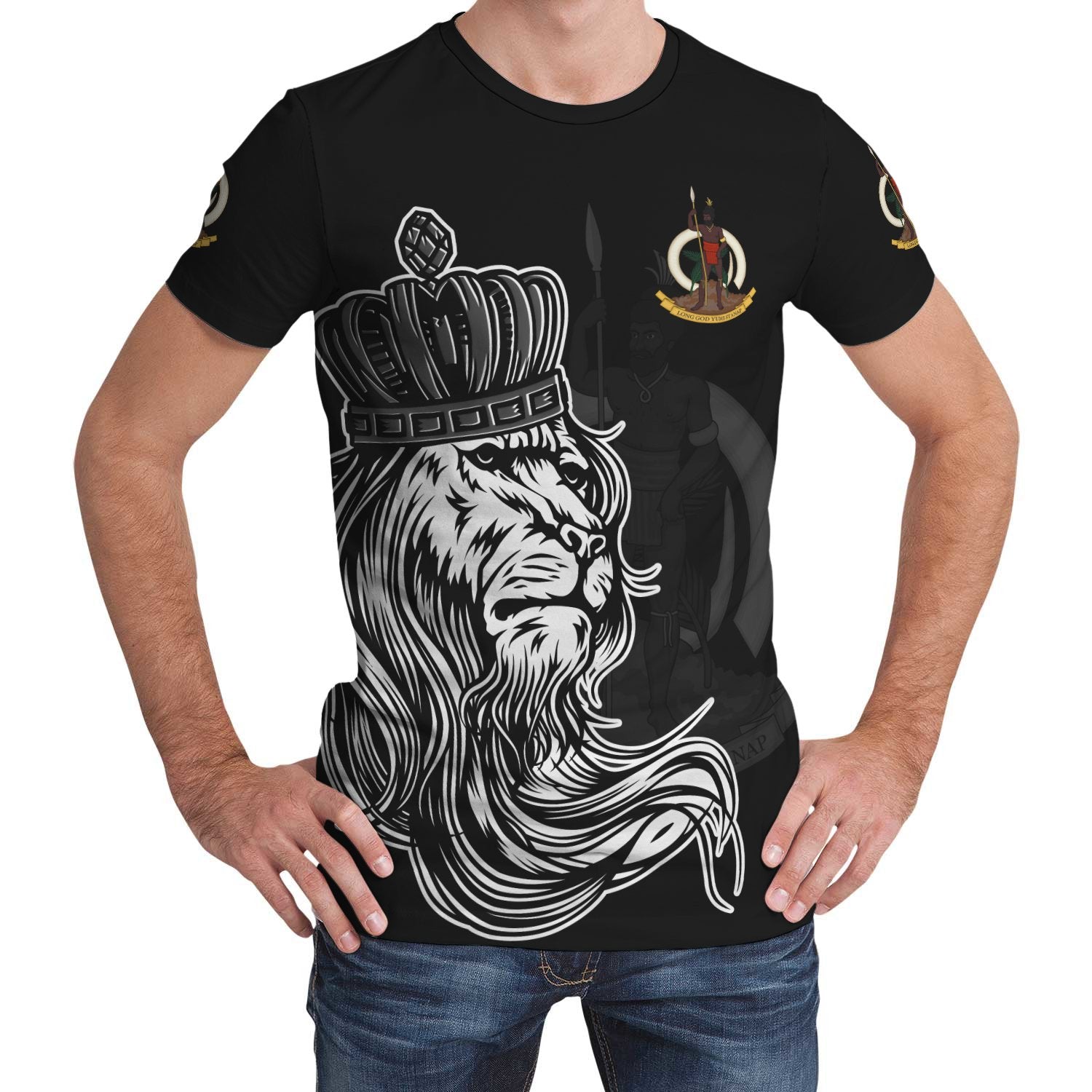 Vanuatu T shirt - Lion With Crown (Women's/Men's) - Vibe Hoodie Shop