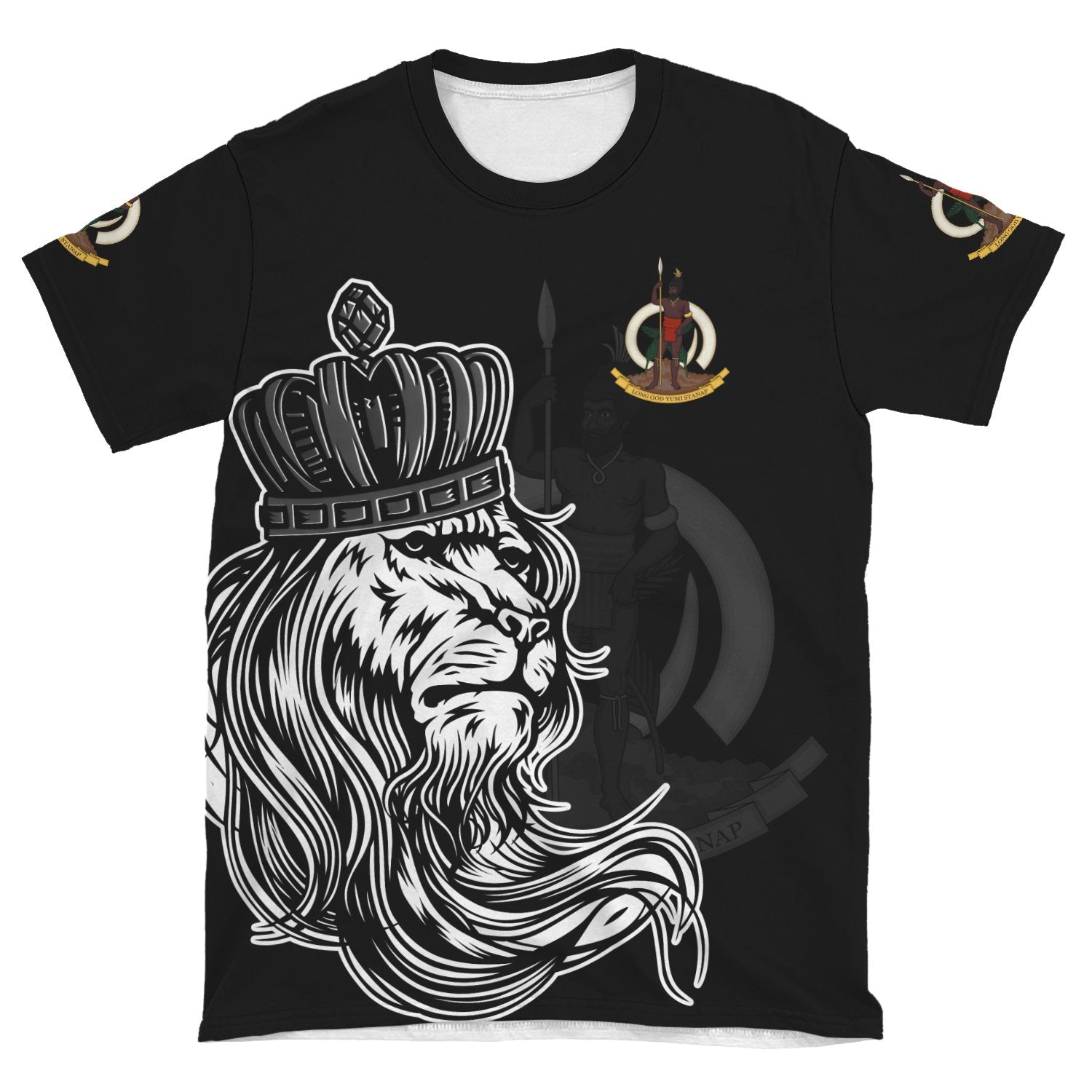 Vanuatu T shirt - Lion With Crown (Women's/Men's) - Vibe Hoodie Shop