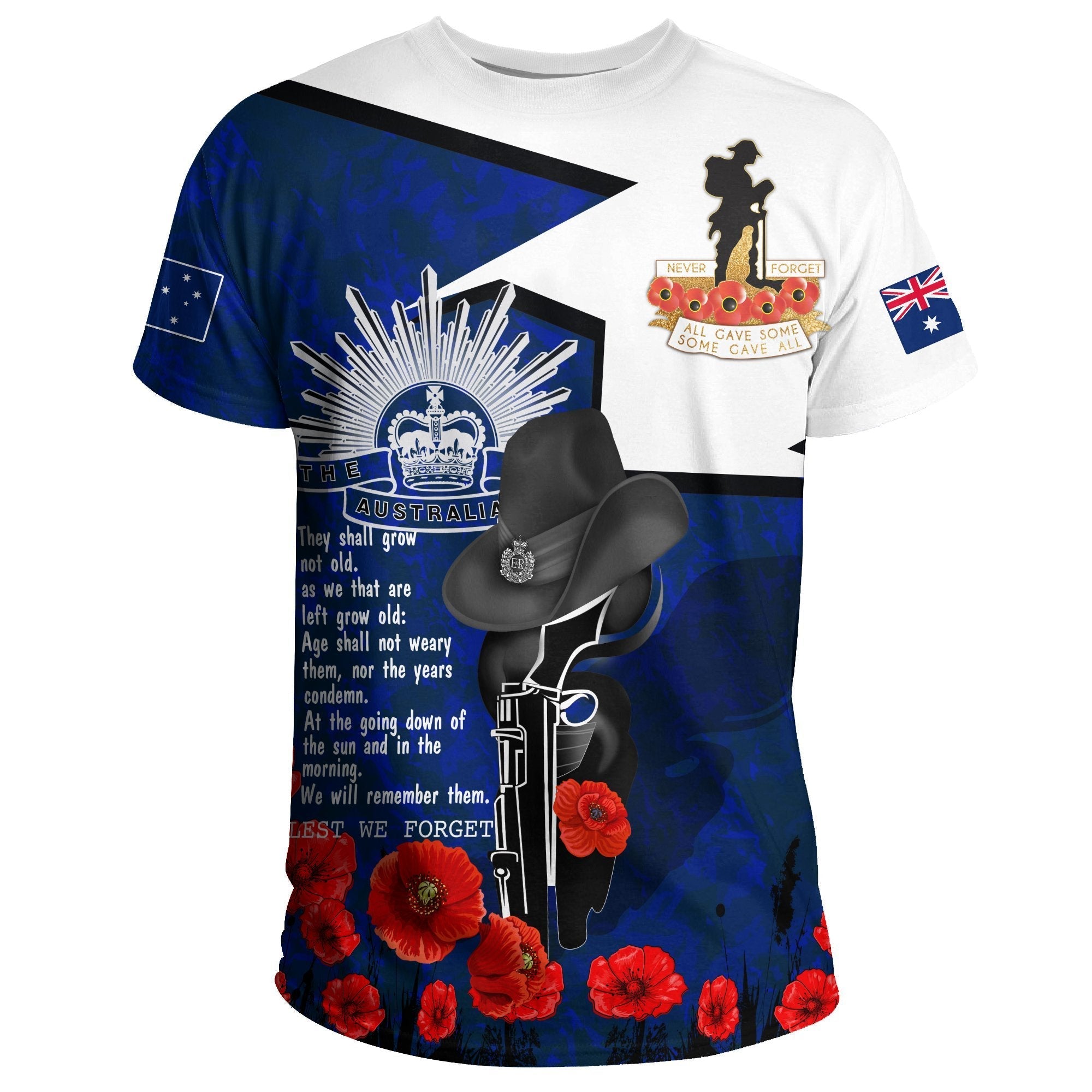 T shirt ANZAC Lest We Forget - Vibe Hoodie Shop