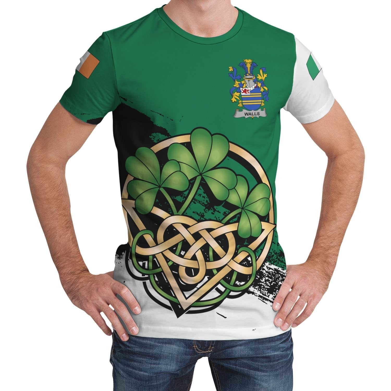 Wallis Ireland T shirt Shamrock Celtic - Vibe Hoodie Shop