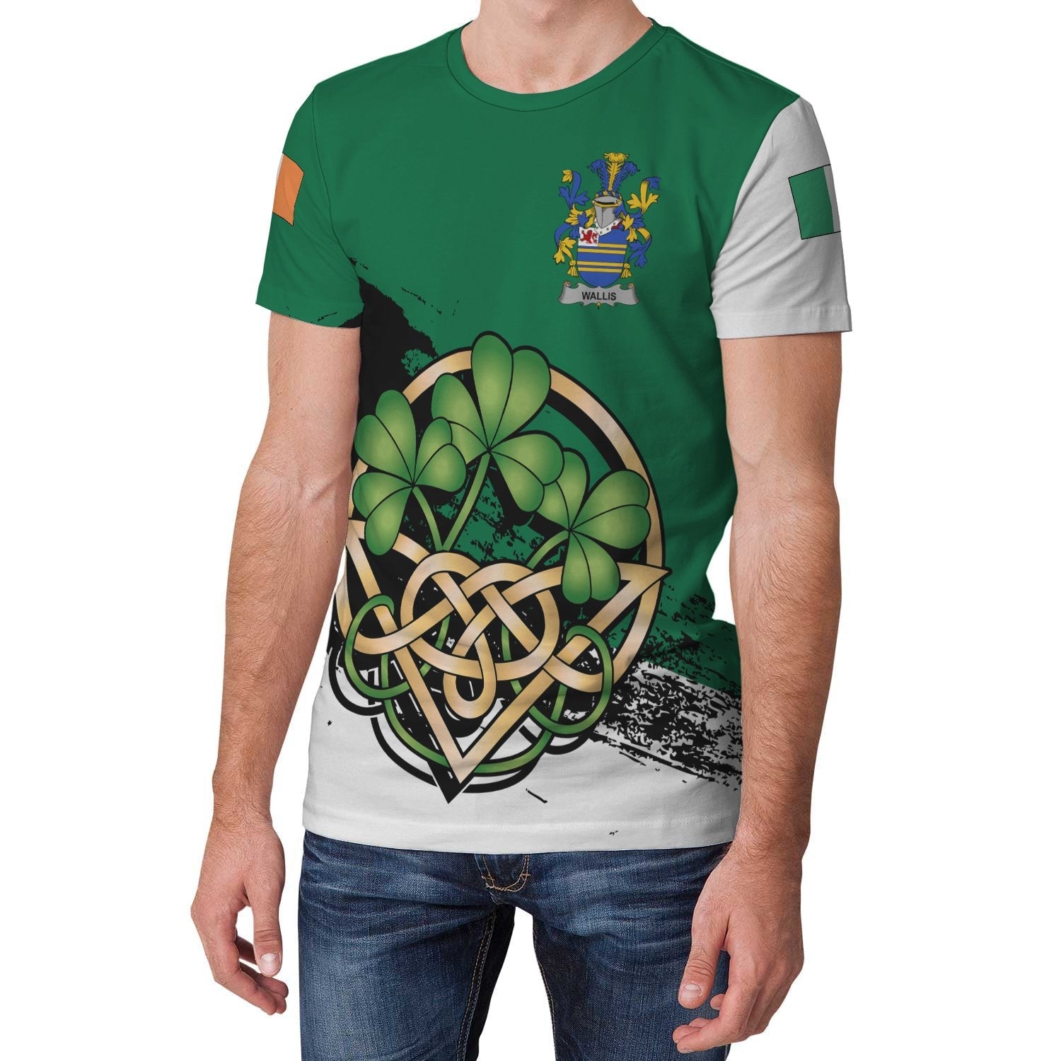 Wallis Ireland T shirt Shamrock Celtic - Vibe Hoodie Shop