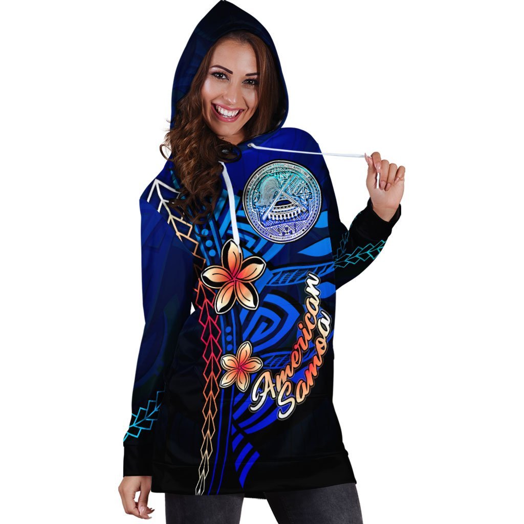 American Samoa Hoodie Dress - Vintage Tribal Mountain - Vibe Hoodie Shop