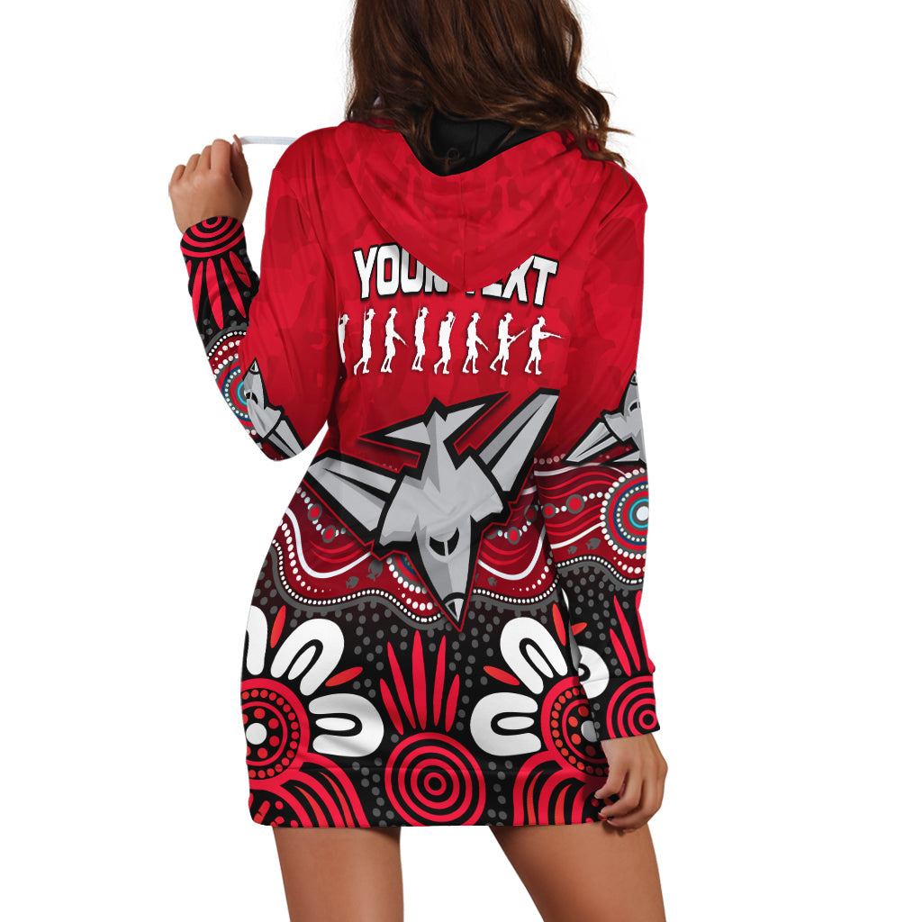 (Custom Personalised) Bombers ANZAC 2022 Hoodie Dress Essendon Football Aboriginal Remember Them - Vibe Hoodie Shop