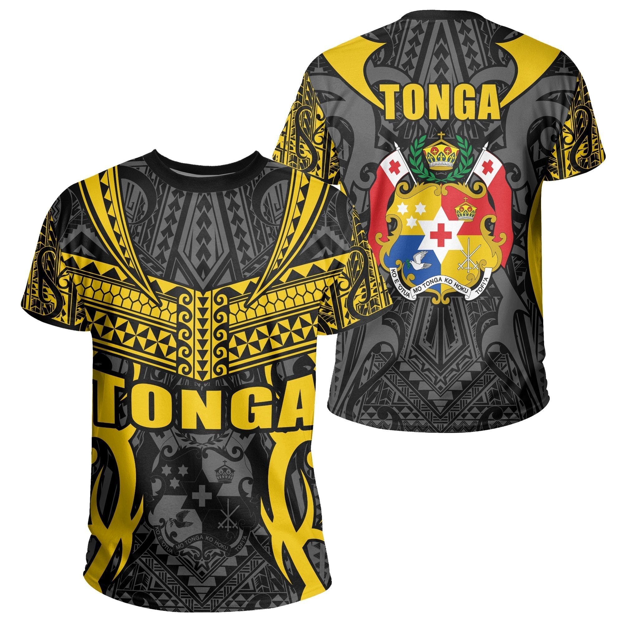 Tonga T shirt - Kingdom Of Tonga Tee Black Gold - Vibe Hoodie Shop