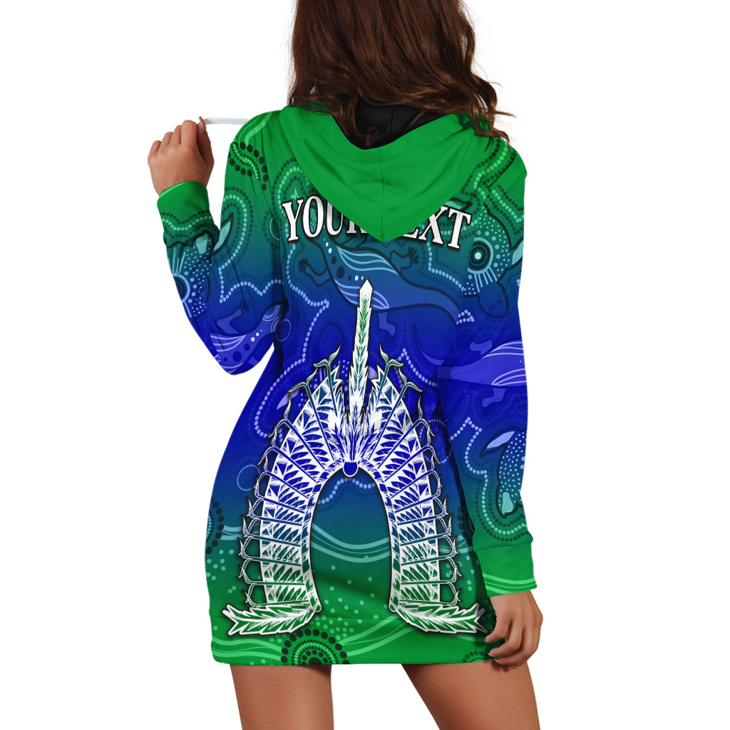 (Custom Personalised) Torres Strait Islands Hoodie Dress Aboriginal Art Lizard Symbol Peace - Vibe Hoodie Shop