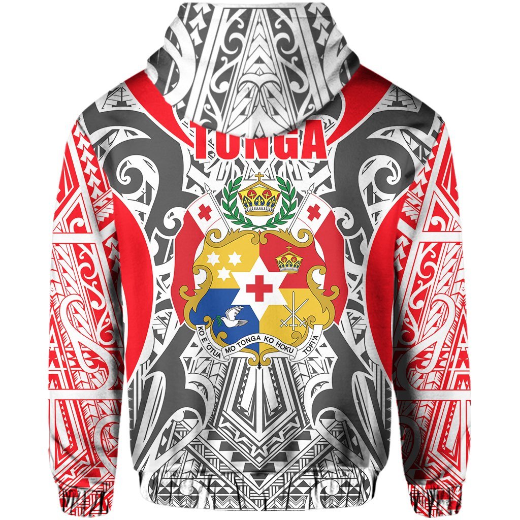 Tonga Hoodie - Kingdom Of Tonga Zip Hoodie - White Ver - Vibe Hoodie Shop