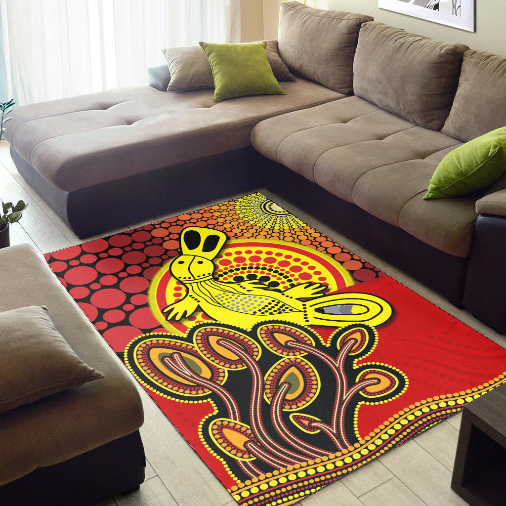 Aboriginal Platypus Area Rug Tree On The Hill Sunshine - Vibe Hoodie Shop