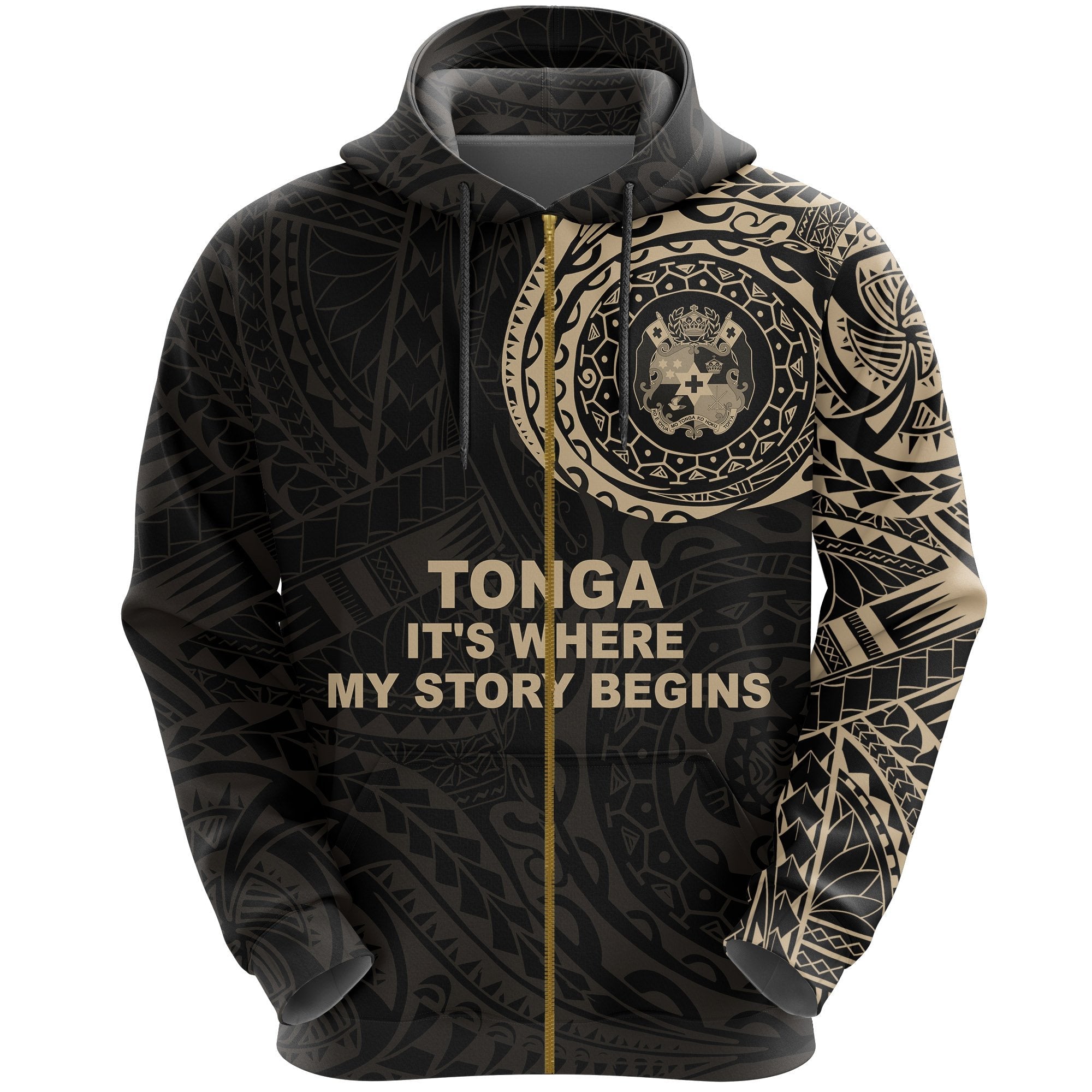 Tonga Zip Hoodie It's Where My Story Begins - Vibe Hoodie Shop