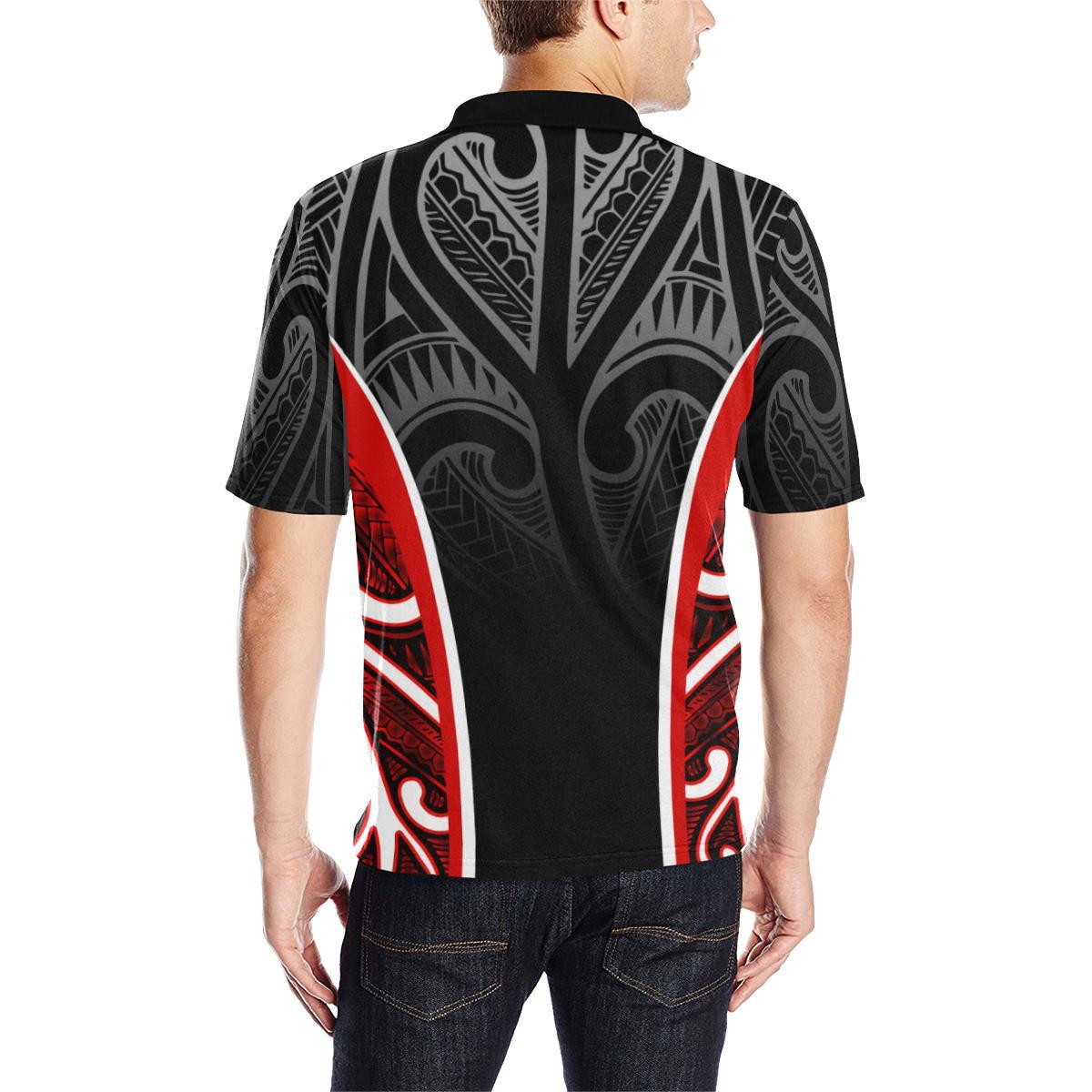 New Zealand Men's All Over Print Polo Shirt Silver Fern Rugby - Vibe Hoodie Shop