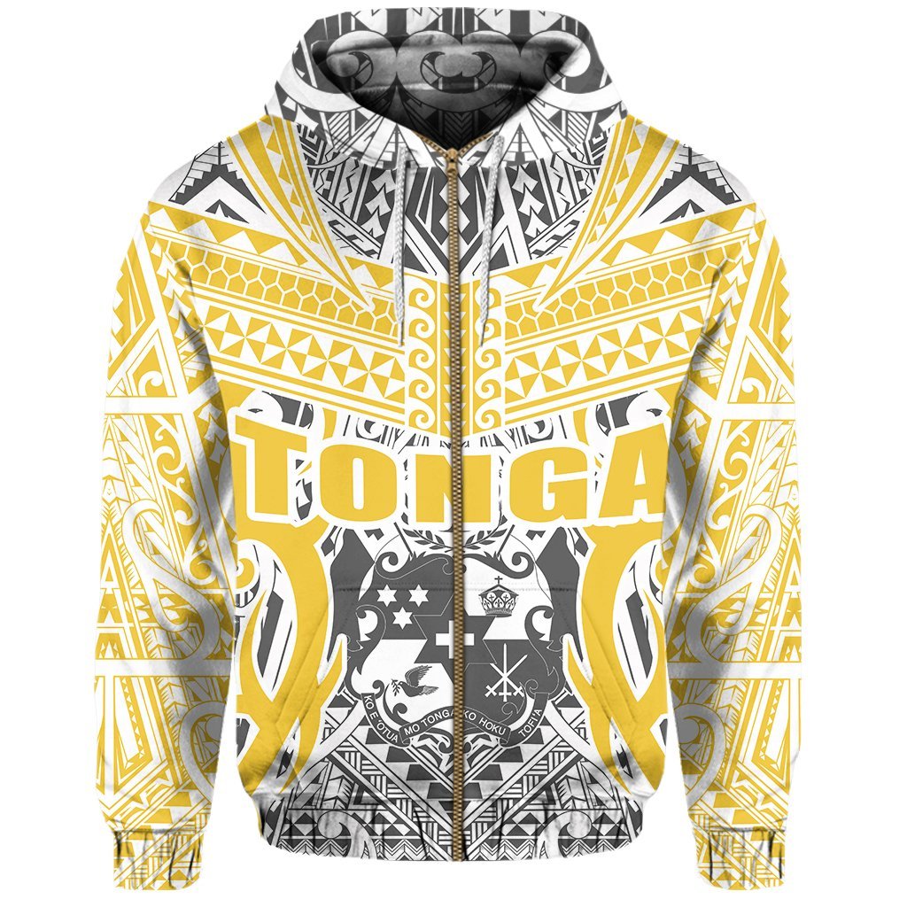 Tonga Hoodie - Kingdom Of Tonga Zip Hoodie - Gold Ver - Vibe Hoodie Shop