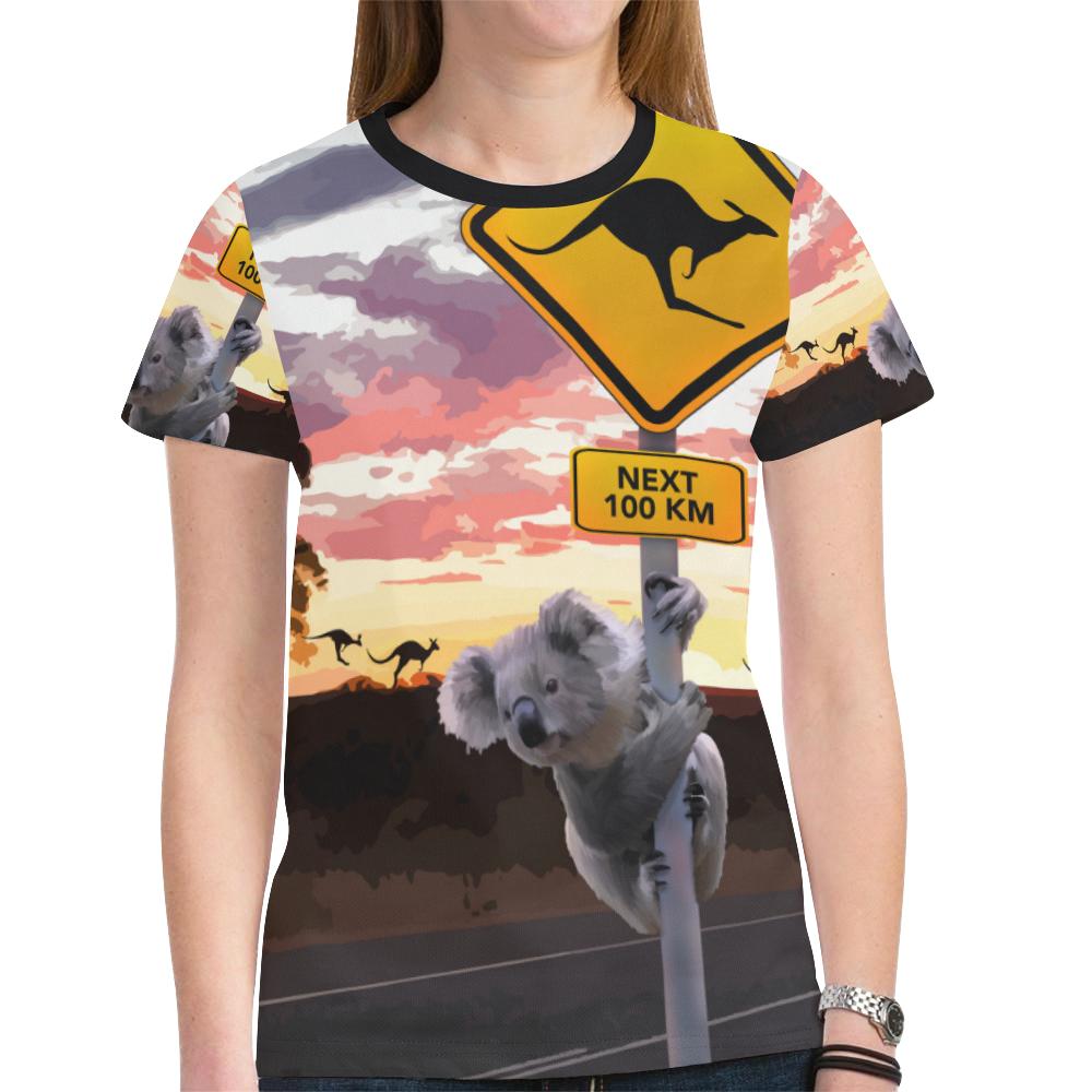 Australia T shirt - Koala T shirt Kangaroo Sign Landscape Art - Vibe Hoodie Shop