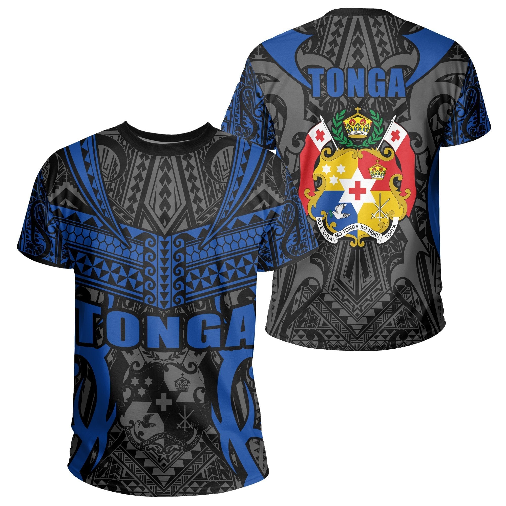 Tonga T shirt - Kingdom Of Tonga Tee Black Blue - Vibe Hoodie Shop