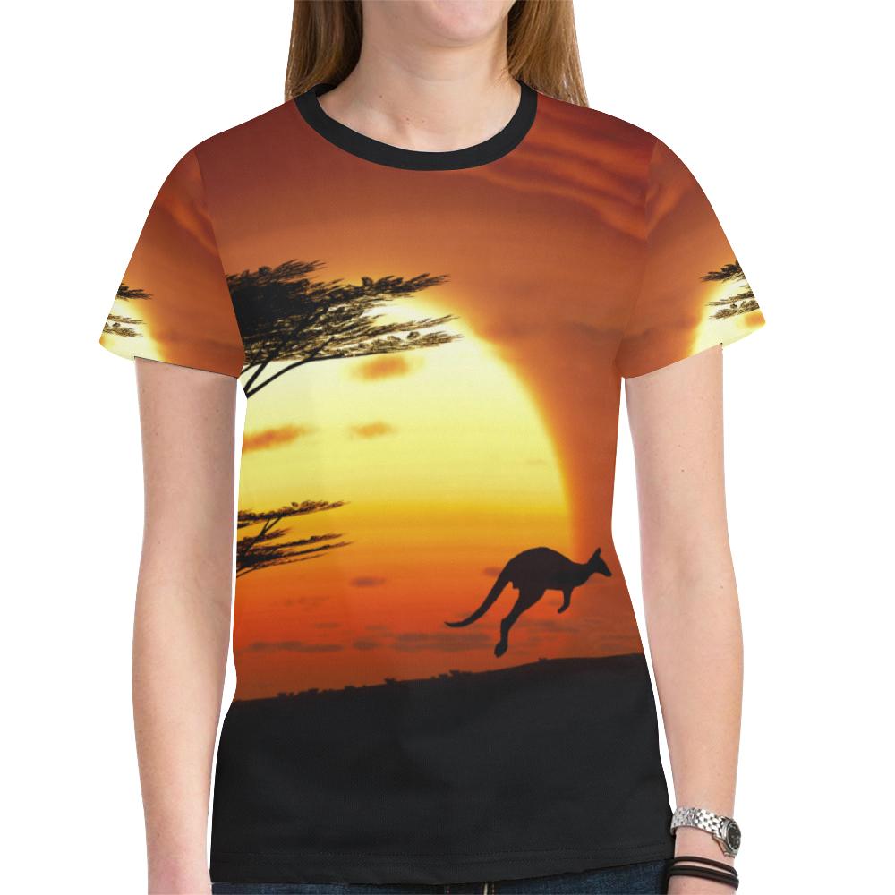 T shirt - Kangaroo T shirt Sunset Ver01 - Unisex - Vibe Hoodie Shop