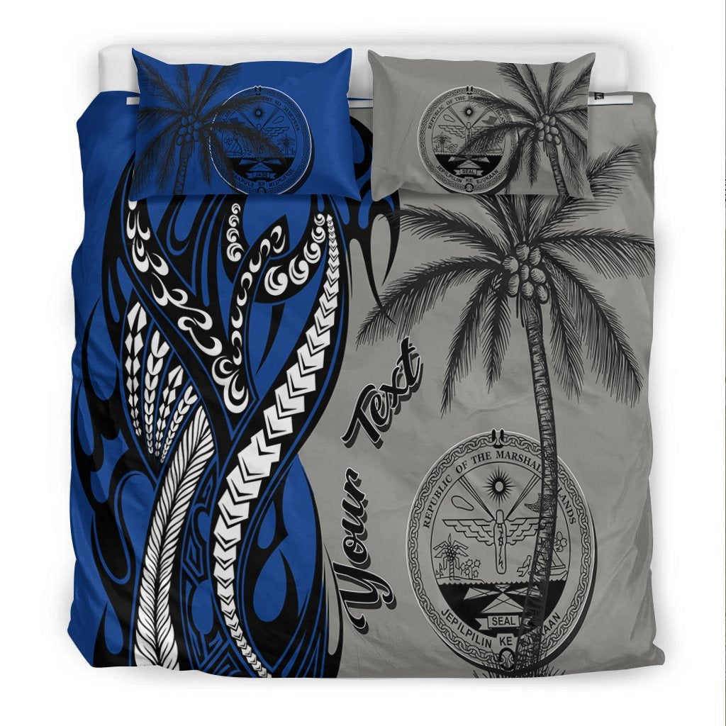 Marshall Islands Custom Personalized Bedding Set - Classical Coconut Tree - Vibe Hoodie Shop