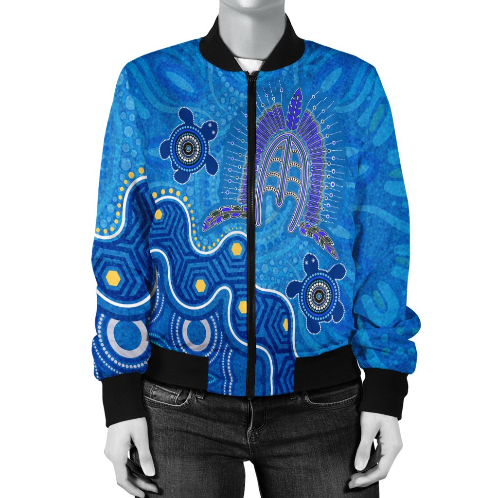 Torres Strait Women's Bomber Jacket - Dhari And Turtle - Vibe Hoodie Shop