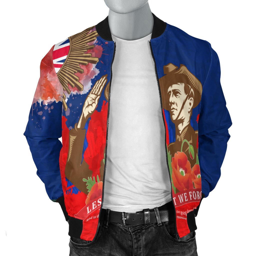 Men Bomber jacket - AANZAC Australia Remember Them - Vibe Hoodie Shop