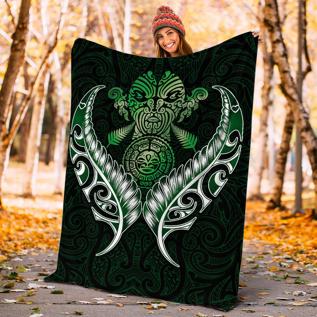 New Zealand Silver Fern Blanket Green - - Vibe Hoodie Shop