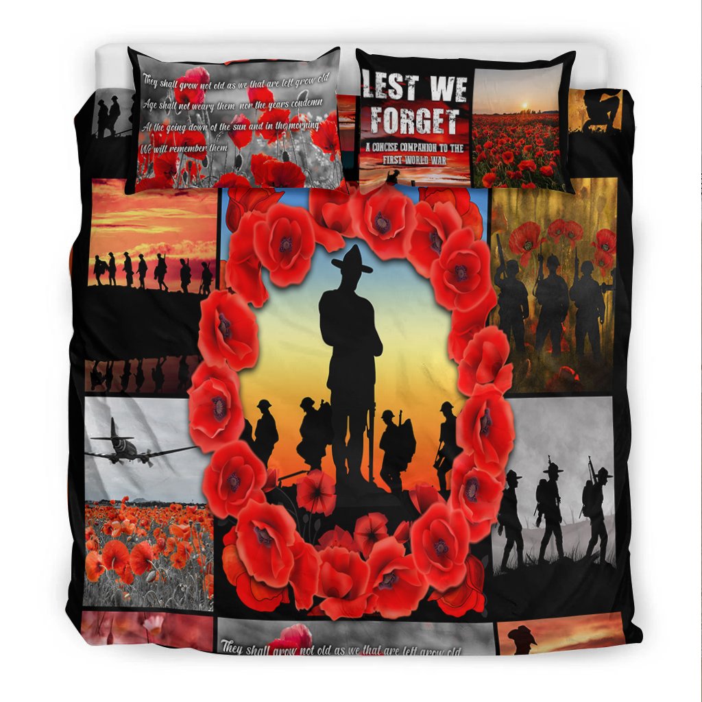 ANZAC Bedding Set - Always Remember Australia's Soldiers - Vibe Hoodie Shop