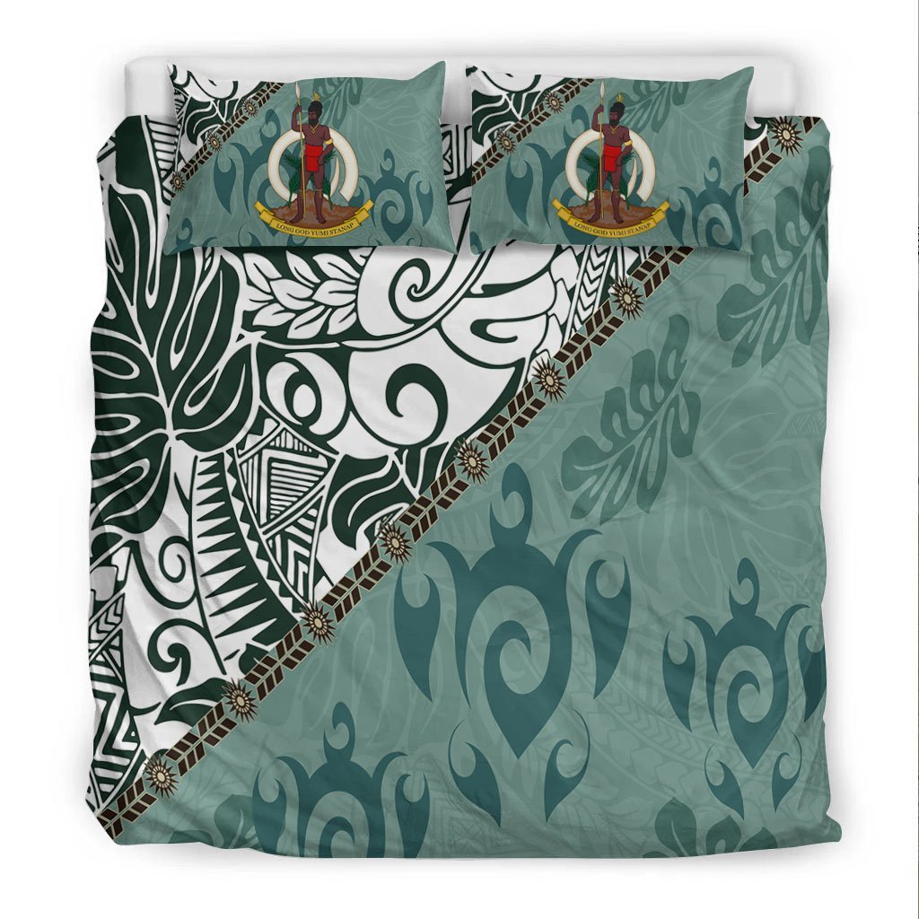 Vanuatu Bedding Set - Leaves And Turtles - Vibe Hoodie Shop