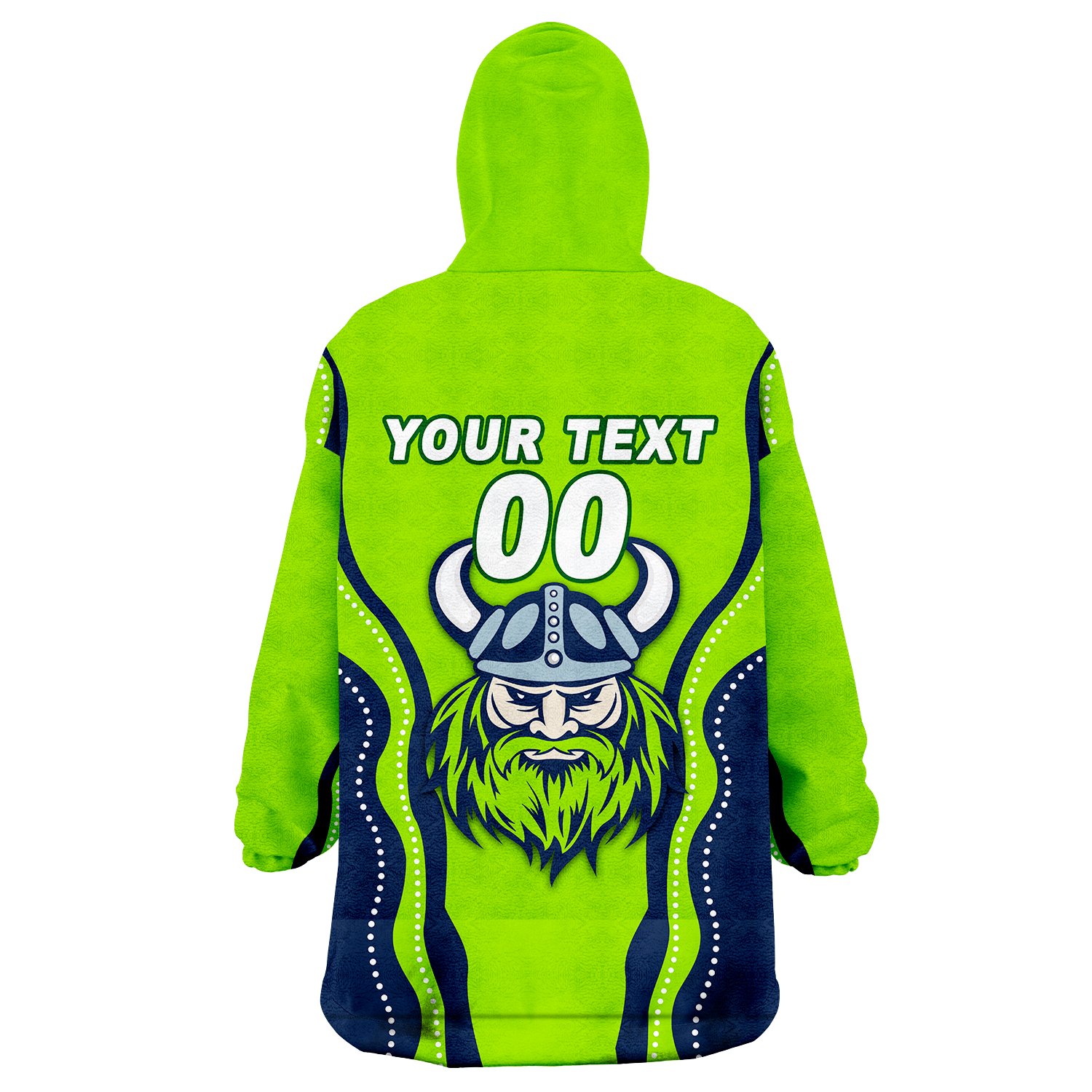 (Custom Personalised) Canberra Raiders Rugby Indigenous Wearable Blanket Hoodie - - Vibe Hoodie Shop