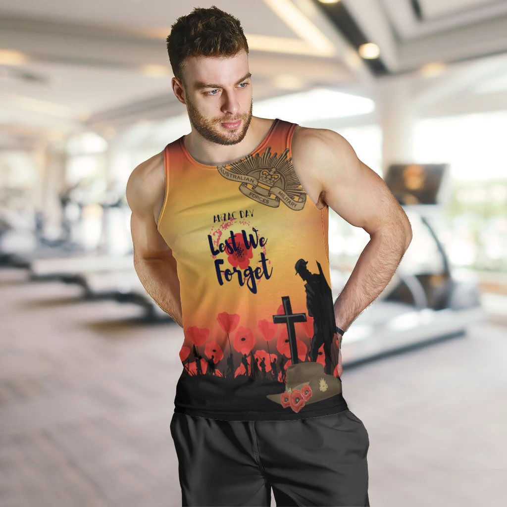 ANZAC Day Men's Tank Top - Lest We Forget - Vibe Hoodie Shop