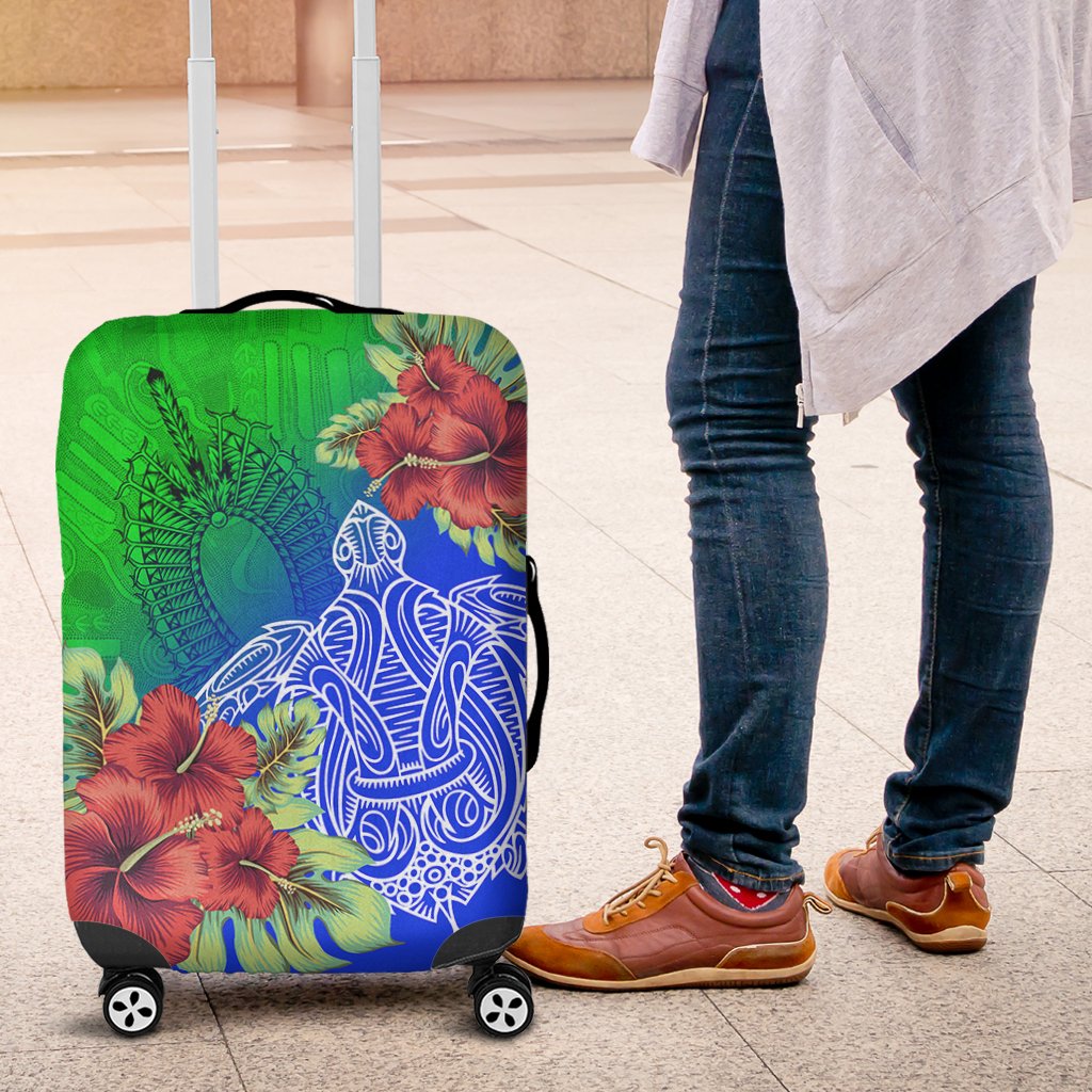 Torres Strait Islanders Luggage Cover - Ocean Hibiscus - Vibe Hoodie Shop