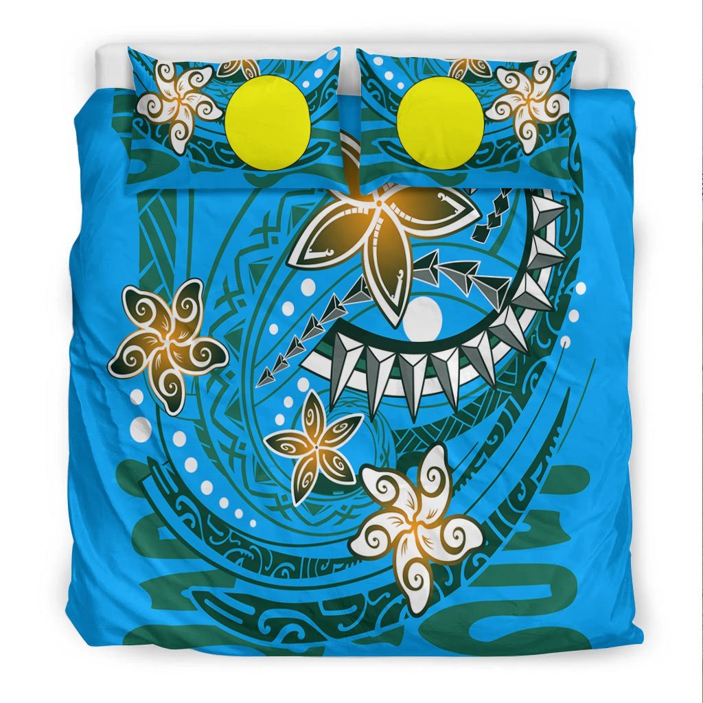 Palau Polynesian Bedding Set - Spring Style Blue Color - Vibe Hoodie Shop