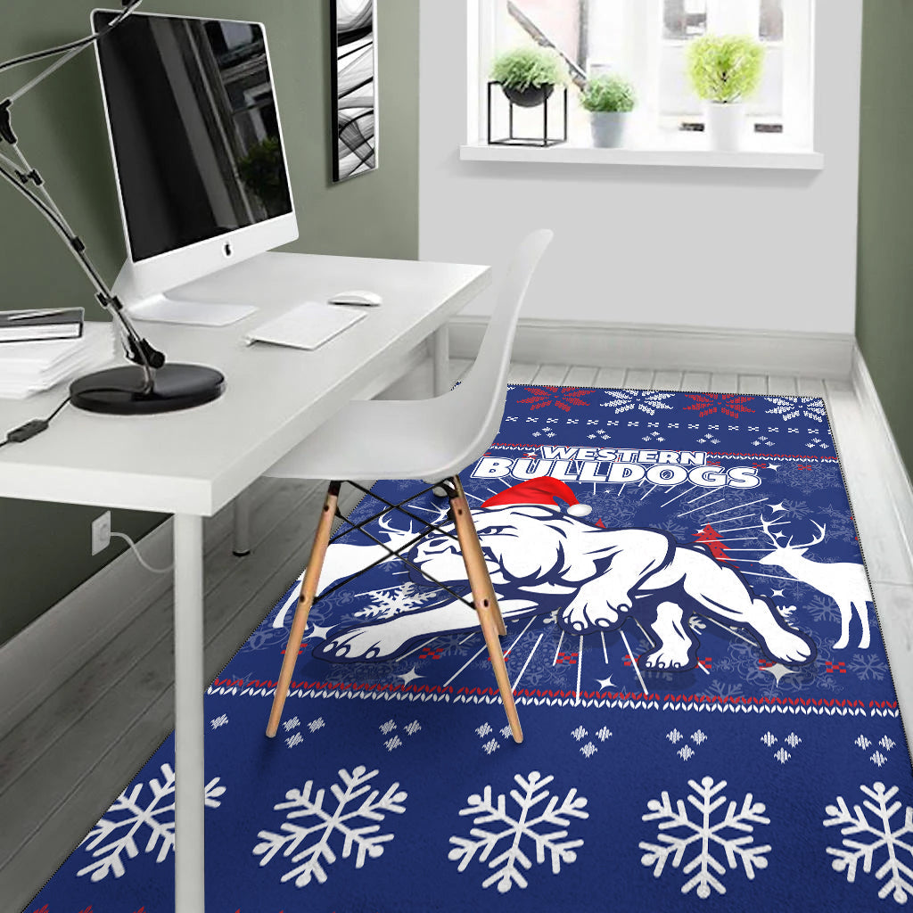 Western Bulldogs Area Rug - Christmas Ugly Style - - Vibe Hoodie Shop