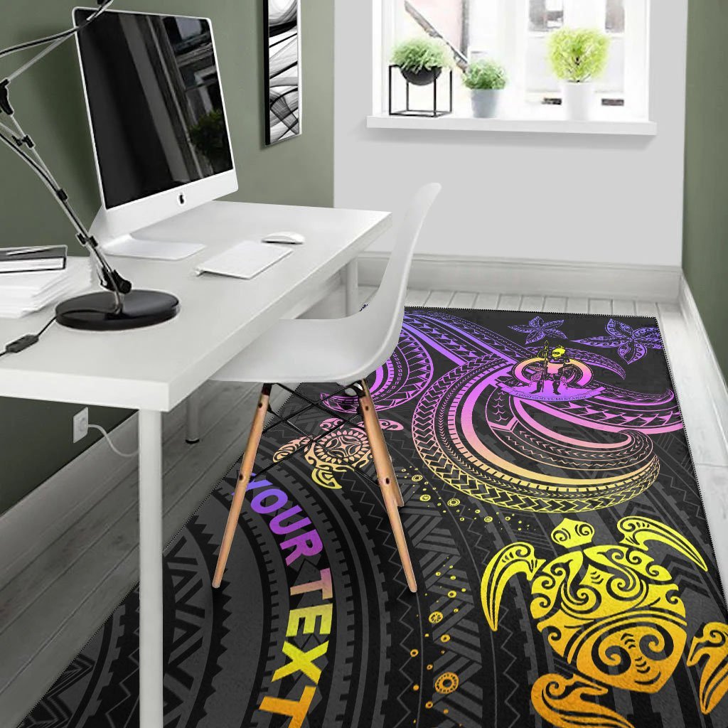 Vanuatu Custom Personalised Area Rug - Pink Turtle - Vibe Hoodie Shop