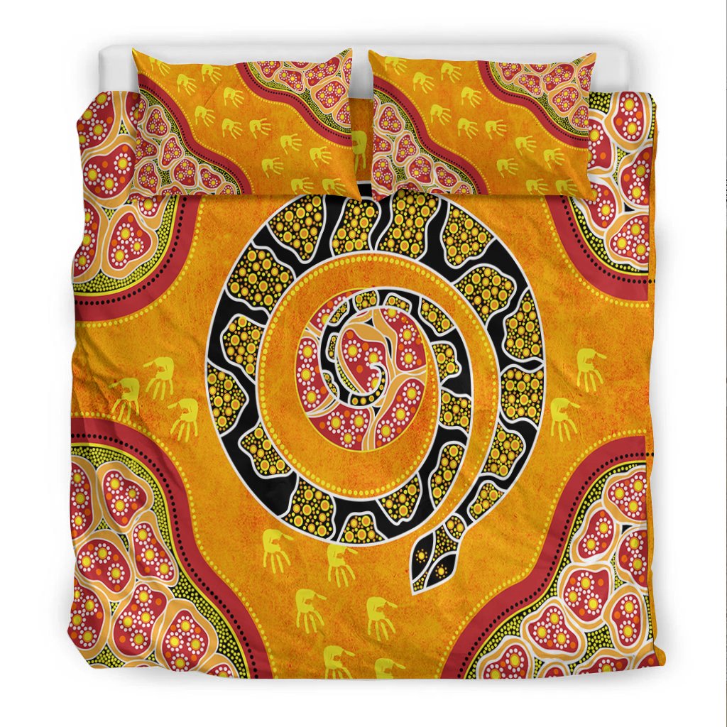 Bedding Set - Aboriginal Unique Style Snake Orange Color 2021 - Vibe Hoodie Shop