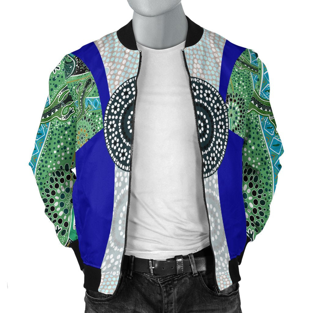 Men's Bomber Jacket - Flag of Torres Strait Islanders - Vibe Hoodie Shop