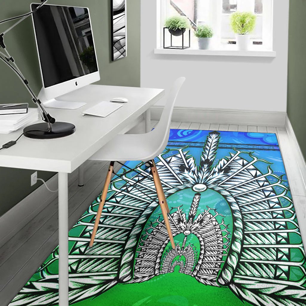 Area Rug - Turtle Background With Dhari Mask - Vibe Hoodie Shop