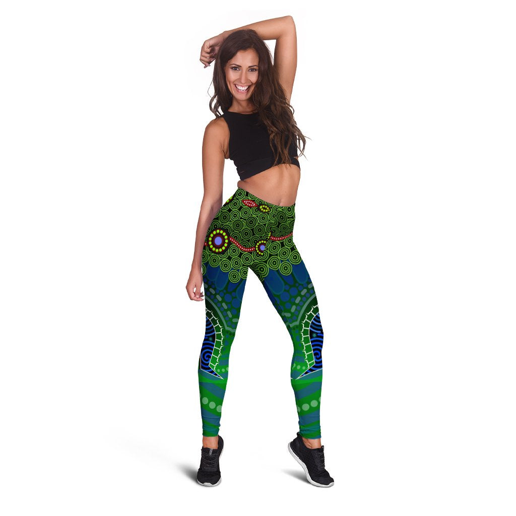 Torres Strait Leggings - Dhari And Dot Patterns - Vibe Hoodie Shop