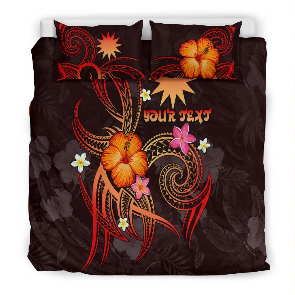 Nauru Polynesian Personalised Bedding Set - Legend of Nauru (Red) - Vibe Hoodie Shop