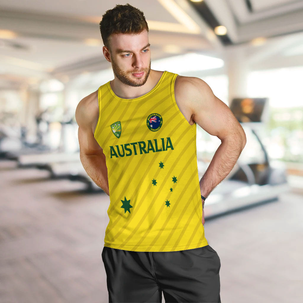 (Custom Personalised) Australian Cricket Men Tank Top - National Color - - Vibe Hoodie Shop