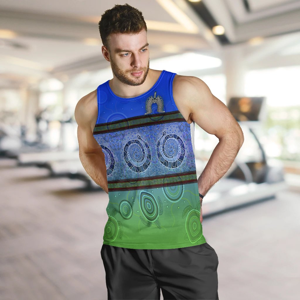 Men Tank Top - Turtle With Dhari Mask Snake Patterns - Vibe Hoodie Shop