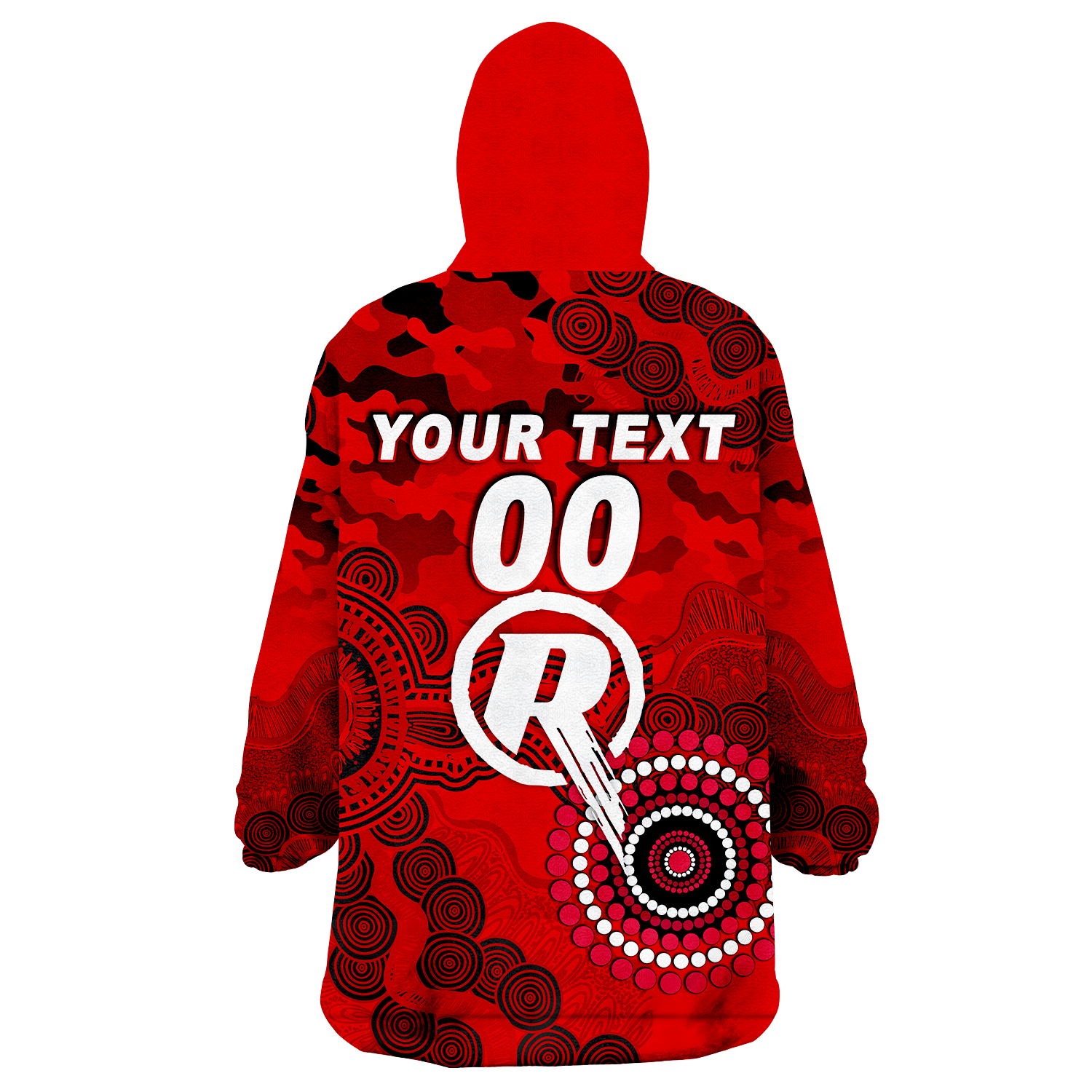 (Custom Personalised) Melbourne Renegades ANZAC Day Aboriginal Wearable Blanket Hoodie - - Vibe Hoodie Shop