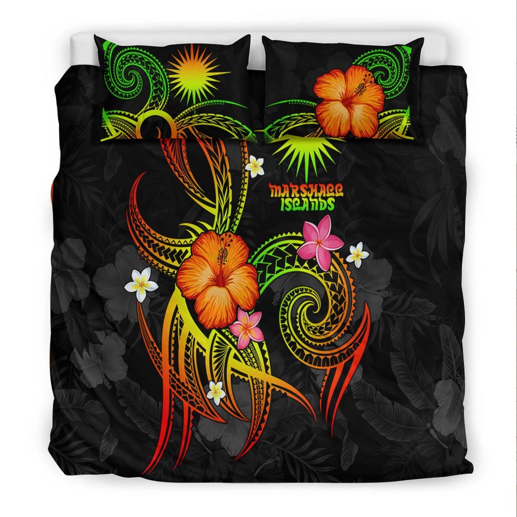 Marshall Islands Polynesian Bedding Set - Legend of Marshall Islands (Reggae) - Vibe Hoodie Shop